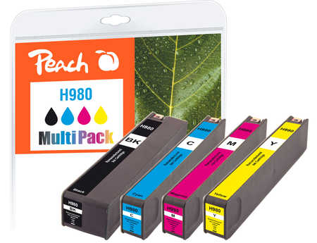 PI300-517 | Peach Multi-Pack sada inkoustových náplní kompatibilních s HP D8J09A, No 980 - CMYK, REM