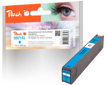PI300-519 | Peach Inkoustová náplň kompatibilní s HP CN626AE, č 971XL - azurová (cyan)