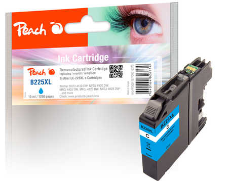 PI500-137 | Peach Inkoustová náplň, kompatibilní s Brother LC-225XL - azurová (cyan)