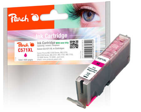 PI100-291 | Peach Canon CLI-571XL, purpurová (magenta), s čipem