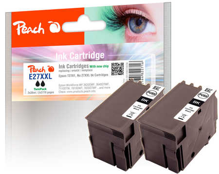PI200-391 | Peach Sada Twinpack kompatibilních náplní EPSON č 27XXL T2791 (C13T27914010) černá (black)