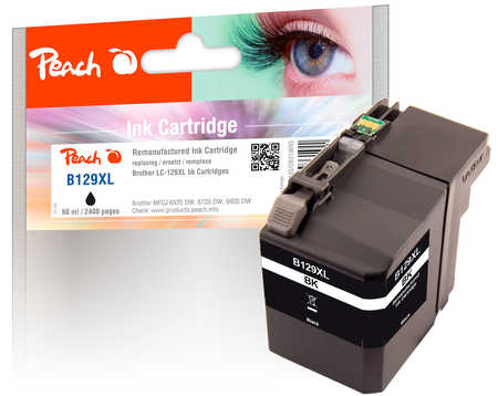 PI500-165 | Inkoustová náplň Peach kompatibilní s Brother LC-129XL černá (black)