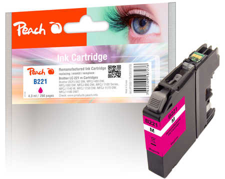 PI500-176 | Peach Inkoustová náplň, kompatibilní s Brother LC-221M - purpurová