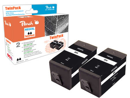 PI300-628 | Peach Inkoustová náplň černá (black), kompatibilní s HP 934XL, C2P23AE - sada 2 ks (TwinPack)