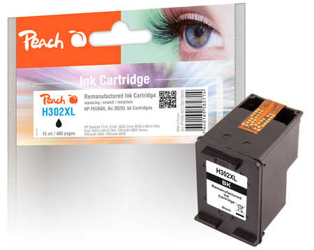 PI300-651 | Peach Inkoustová náplň kompatibilní s HP 302XL, black (černá)