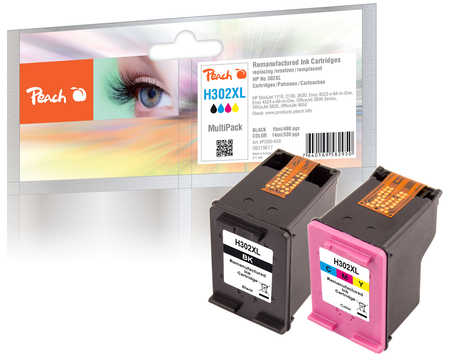 PI300-659 | Peach Sada Multi-pack inkoustových náplní, kompatibilních s HP č 302XL, černá + barevná
