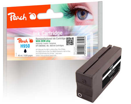 PI300-539 | Peach Inkoustová náplň HP No950 černá (black), CN049AE, REM, OEM
