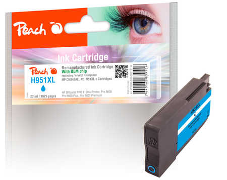 PI300-535 | Peach Inkoustová náplň HP No951XL azurová (cyan), CN046AE