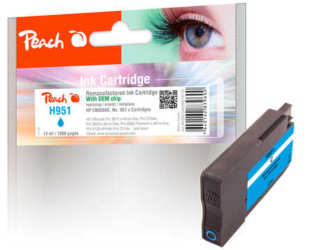 PI300-540 | Peach Inkoustová náplň HP No951 azurová (cyan), CN050AE