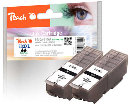 PI200-416 | Peach Sada Twinpack inkoustových náplní, kompatibilních s Epson č 33XL - T3351 - černá - 2 ks