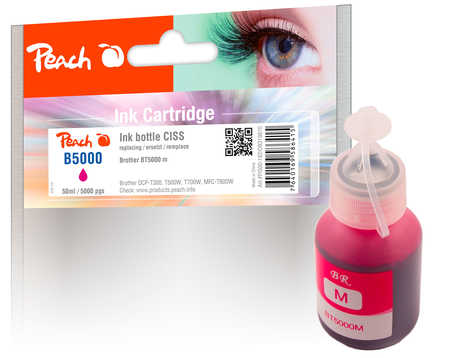 PI500-182 | Peach Lahvička s inkoustem, purpurová (magenta), pro Brother CISS BT5000