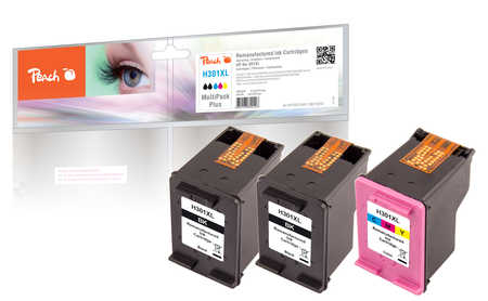PI300-564 | Peach sada Multipack Plus ink náplní kompatibilních s HP 301 XL - 2x černá + 1x barevná, REM, OEM