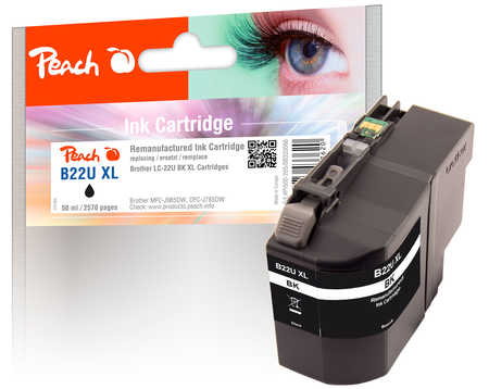 PI500-205 | Peach Inkoustová náplň, kompatibilní s Brother LC-22U XL - černá