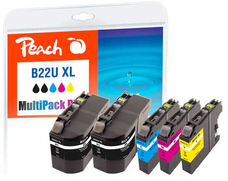 PI500-211 | Peach Sada MultiPack Plus inkoustových náplní, kompatibilních s Brother LC-22U (2 x K, C, M, Y)