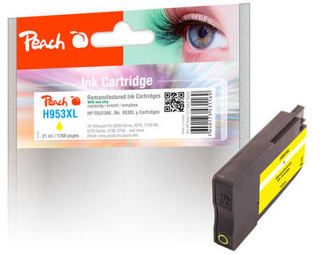 PI300-727 | Peach Inkoustová náplň kompatibilní s HP č 953XL (F6U18AE) - žlutá (yellow)