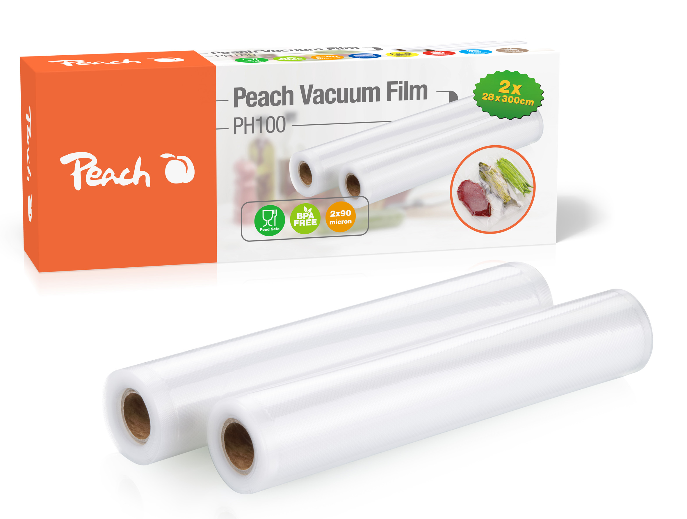 vakuovací fólie Peach Vacuum Film PH100, 2 role 28 x 300 cm, 2 x 90 mic, sedmi vrstvá