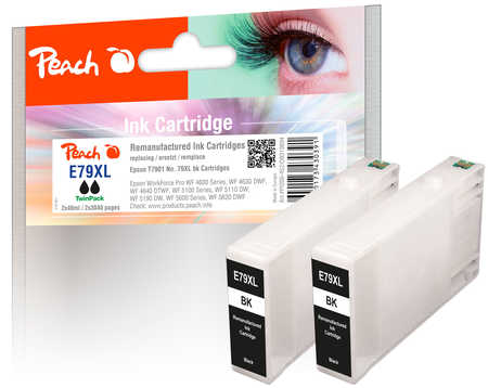 PI200-452 | Peach Sada TwinPack inkoustových náplní, kompatibilních s Epson č 79XL - T7901 - černá - 2ks
