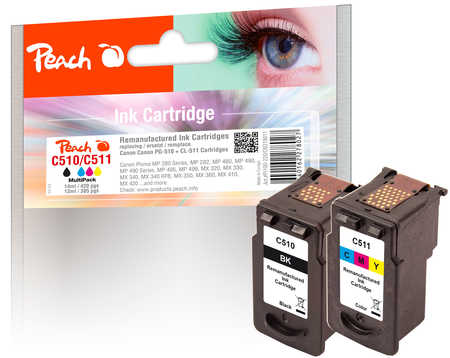 PI100-220 | Peach MultiPack Canon PG-510 černá(black) + CL-511 barevná(color), REM, OEM