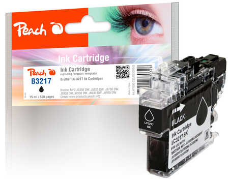 PI500-233 | Peach inkoustová náplň kompatibilní s Brother LC-3217 K (LC-3217BK), černá s čipem