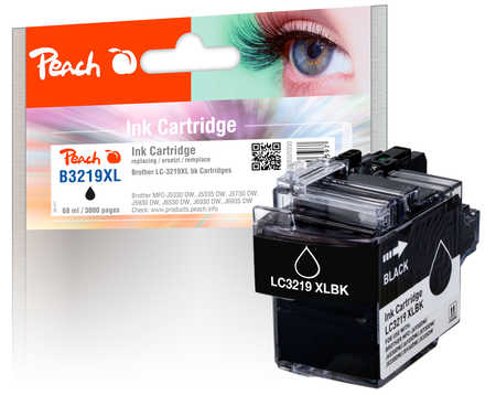 PI500-240 | Peach inkoustová náplň kompatibilní s Brother LC-3219 XL K (LC-3219BK), černá s čipem