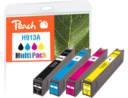 PI300-744 | Peach Multipack kompatibilní s HP č 913A (L0R95AE) černá (black), (F6T77AE) azurová (cyan), (F6T78AE) purpurová (magenta), (F6T79AE) žlutá (yellow)