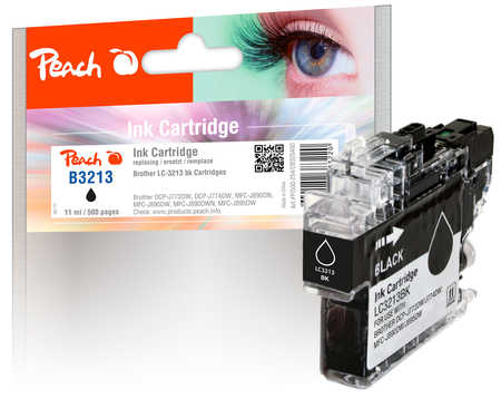PI500-254 | Peach inkoustová náplň kompatibilní s Brother LC-3213 černá s čipem