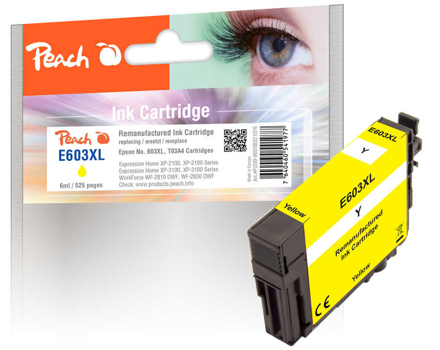 PI200-860 | Peach Inkoustová náplň, kompatibilní s Epson č 603XL - T03A4 - žlutá