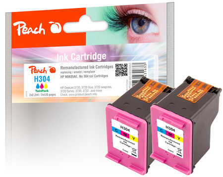PI300-801 | Peach sada TwinPack inkoustových náplní kompatibilních s HP č 304 (N9K05AE), barevná