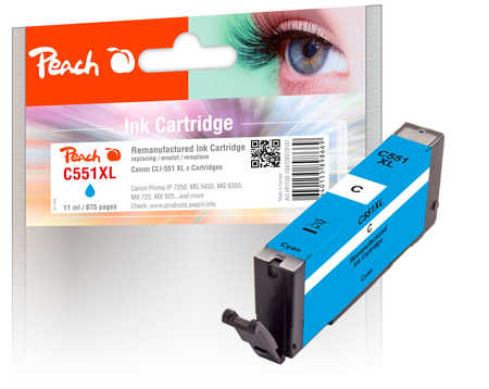 PI100-184 | Peach Inkoustová kazeta azurová (cyan), kompatibilní s CLI-551XL REM