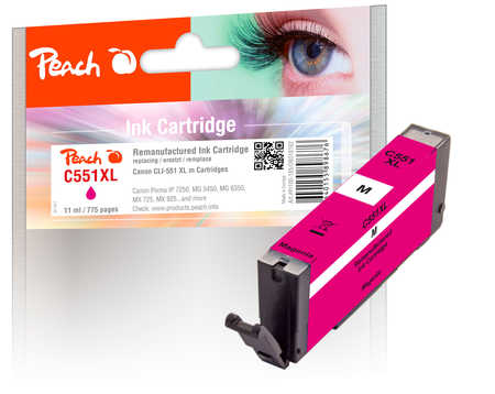 PI100-185 | Peach Inkoustová kazeta magenta (purpurová), kompatibilní s CLI-551XL REM