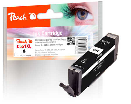 PI100-182 | Peach Inkoustová kazeta foto černá (photo black), kompatibilní s CLI-551XL REM