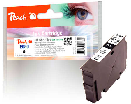 PI200-100 | Ink náplň Peach kompatibilní s Epson T0801 černá (black)