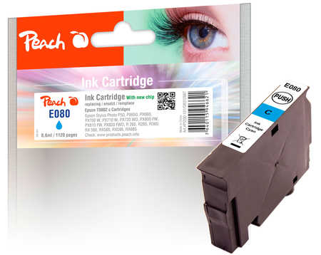 PI200-101 | Ink náplň Peach kompatibilní s Epson T0802 azurová (cyan)