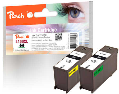 PI400-30 | Peach Lexmark No 100 XL, černá (black), s čipem, twinpack (2ks), 14N1092