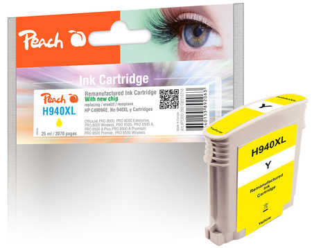 PI300-392 | Peach HP 940XL žlutá (yellow), s čipem, kompatibilní s C4909AE, No 940XL