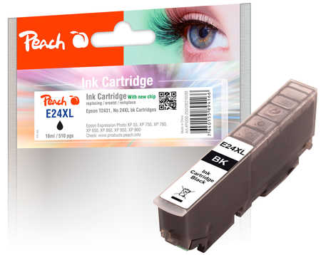 PI200-250 | Peach Inkoustová náplň Epson No24XL černá(black), kompatibilní s T2431