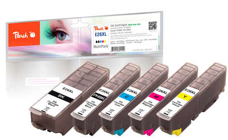 PI200-248 | Peach Sada inkoustových náplní Epson No26XL, kompatibilní s T2616 a T2636 (T2621, T2611, T2631-T2634)