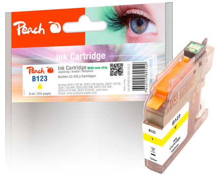 PI500-97 | Peach inkoustová náplň kompatibilní s Brother LC-123Y, žlutá s čipem