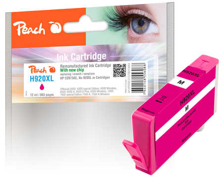 PI300-373 | Peach HP 920XL s čipem, purpurová (magenta), kompatibilní s CD973AE, No 920XL