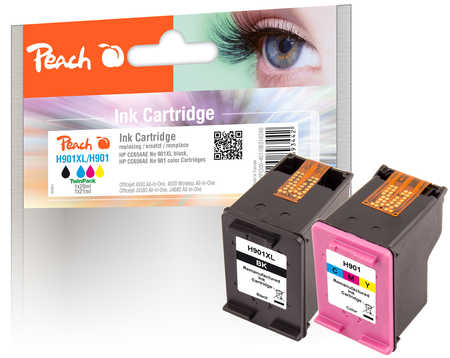 PI300-401 | Peach Multi Pack HP 901XL black (CC654AE) + HP 901 color (CC656AE)