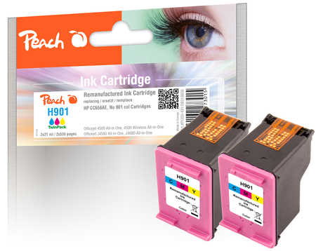 PI300-481 | Peach Twin Pack HP 901 (CC656AE) inkoustová náplň barevná (color) - 2ks
