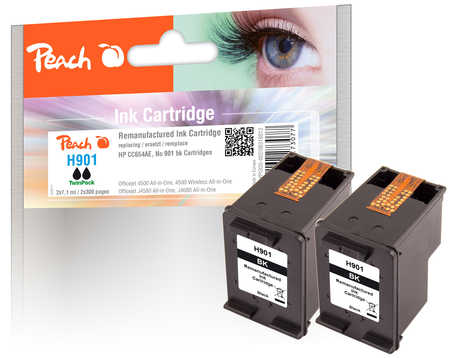 PI300-482 | Peach Twin Pack HP 901 (CC653AE) - inkoustová náplň černá (black) -2 ks