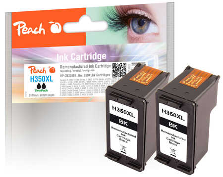 PI300-478 | Peach Twin Pack černé náplně, kompatibilní s HP No 350XL, CB336EE