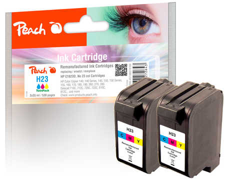 PI300-457 | Peach Twin Pack barevných náplní, kompatibilních s Kodak / HP č 23 (C1823D)