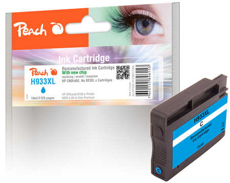 PI300-413 | Peach Inkoustová náplň HP No 933XL azurová (cyan), kompatibilní s CN054AE