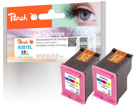 PI300-486 | Peach Sada Twinpack HP 301 XL CH564EE - inkoustová náplň barevná (color), REM, OEM - 2 ks