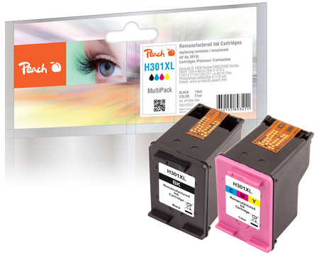 PI300-399 | Peach sada Multipack ink náplní kompatibilních s HP 301 XL černá + HP 301 XL barevná, REM, OEM